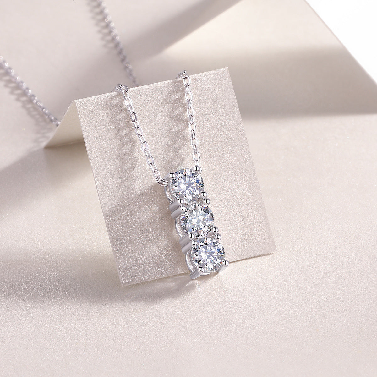 Round - 0.5-carat Moissan Diamonds, S925 Sterling Silver And Platinum Plating Pendant
