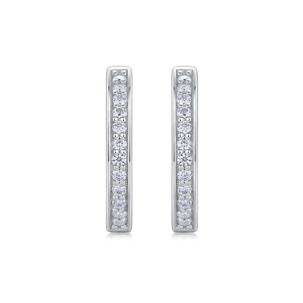 1Morning Dew Moissanite S925 Sterling Silver and Platinum-Plated Stud Earrings 