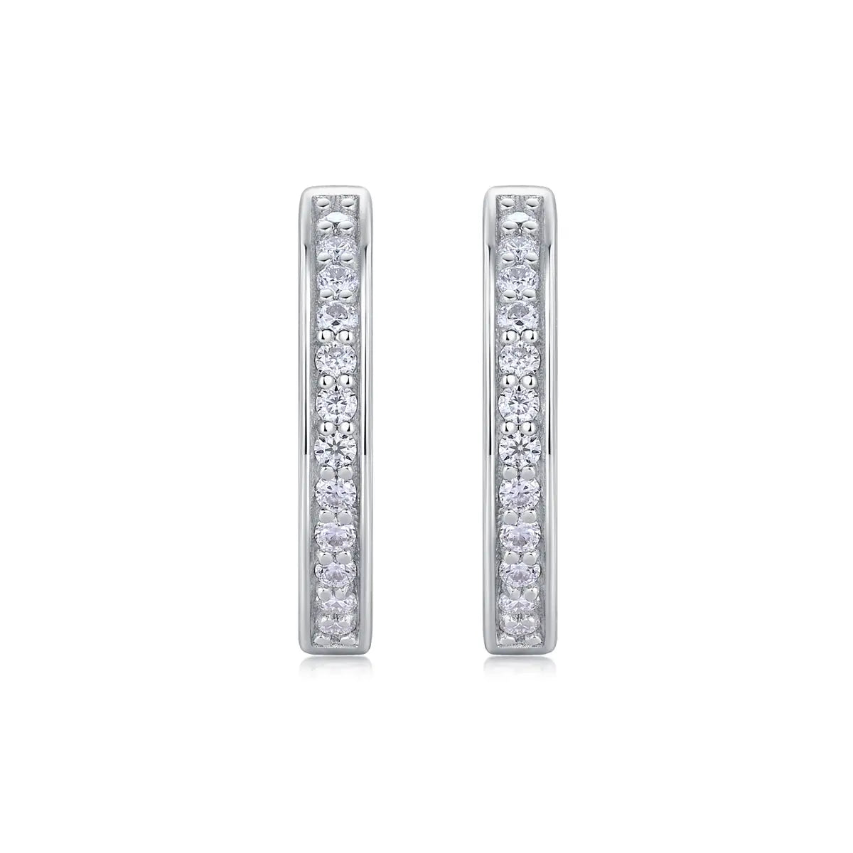 1Morning Dew Moissanite S925 Sterling Silver and Platinum-Plated Stud Earrings 