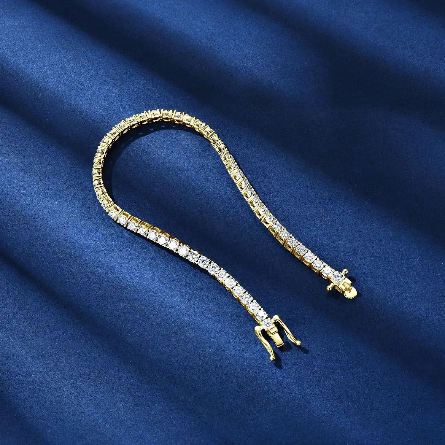 Moissanite Tennis Bracelet 14K Gold Plated