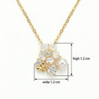 925 Sterling Silver Elegant Mother of Pearl Flower Pendant Necklace with Pearl and Butterfly Charm NP Collection