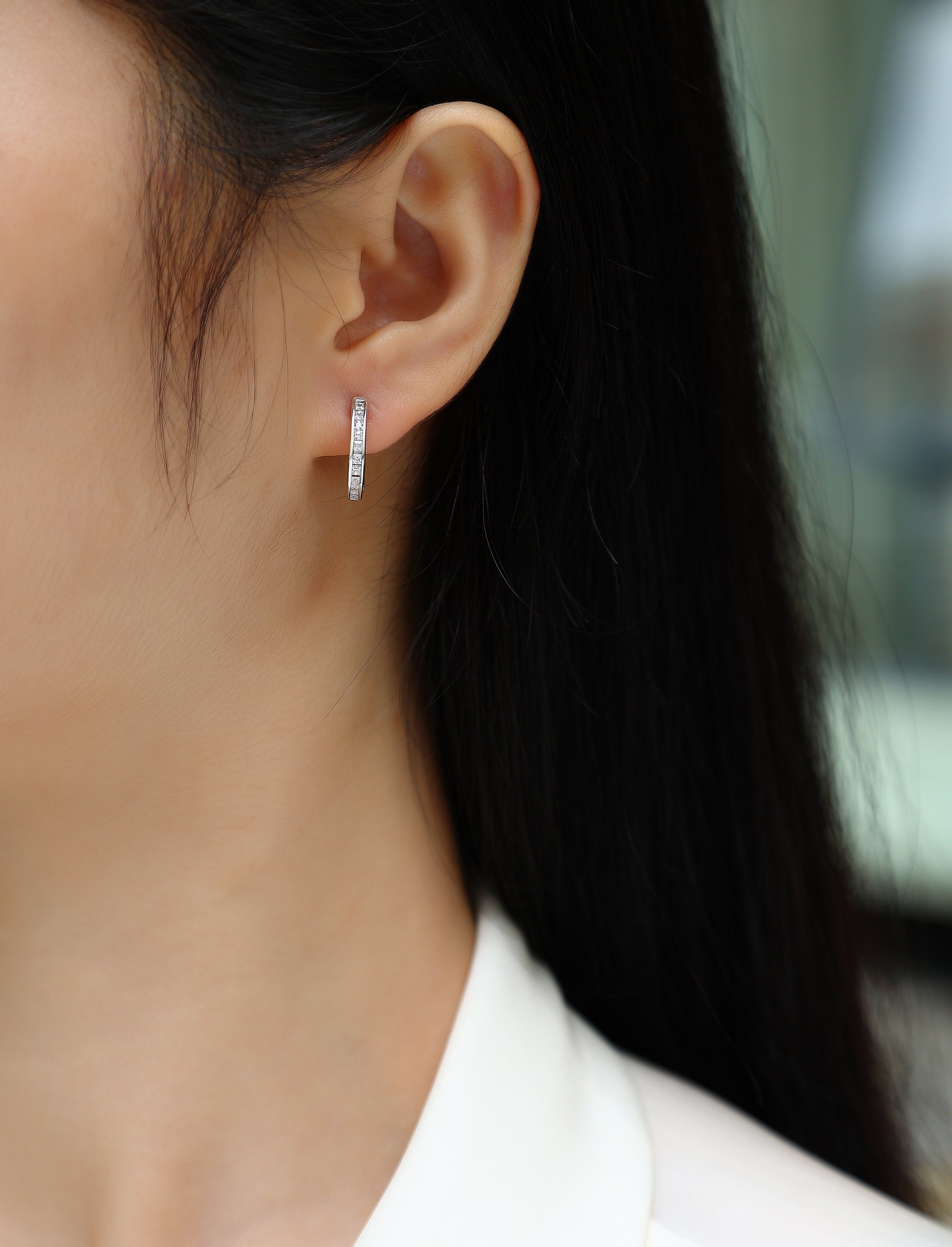 Touch Tenderness - Moissanite S925 Sterling Silver And Platinum-plated Stud Earrings