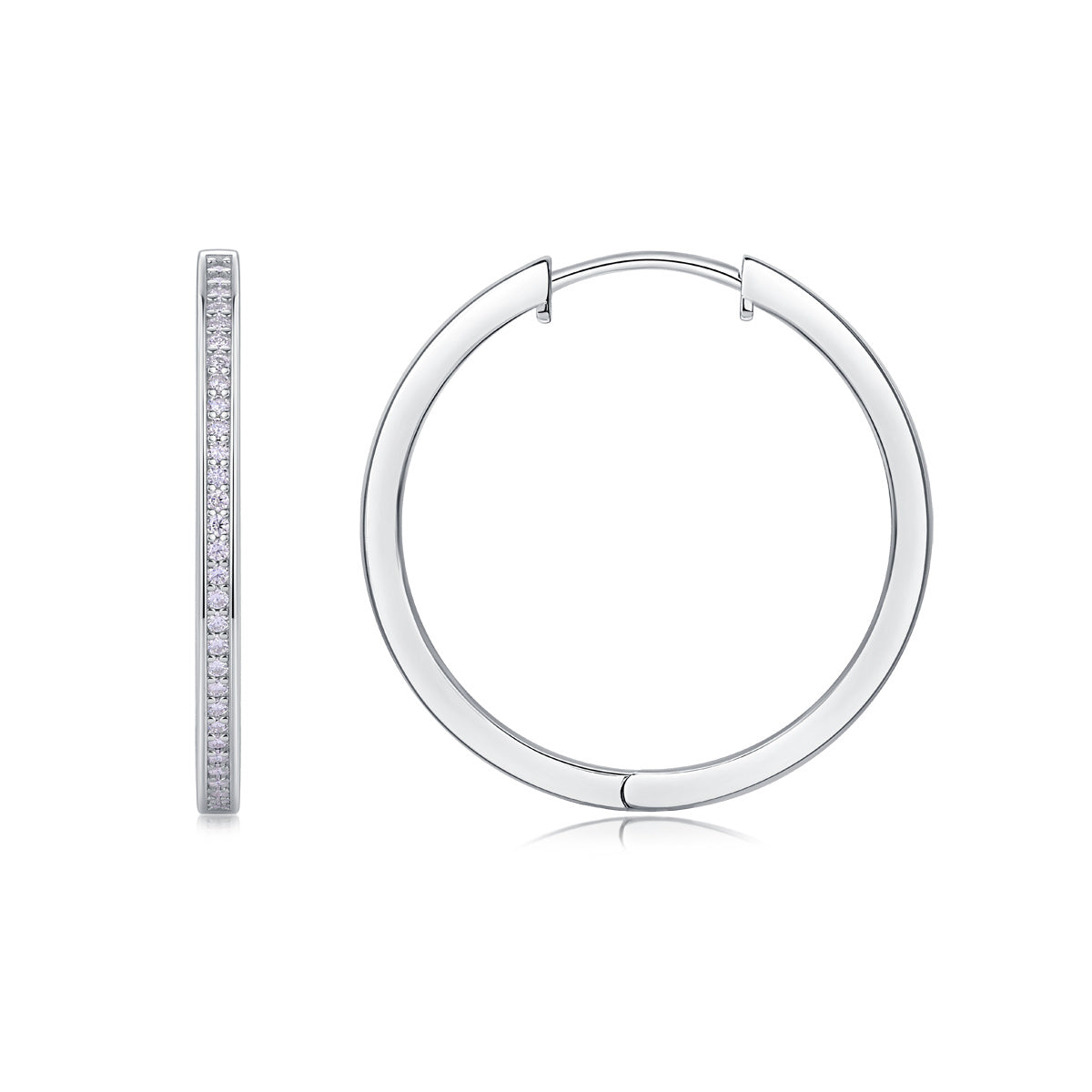 Moon Sea - Moissanite S925 Sterling Silver And Platinum-plated Stud Earrings