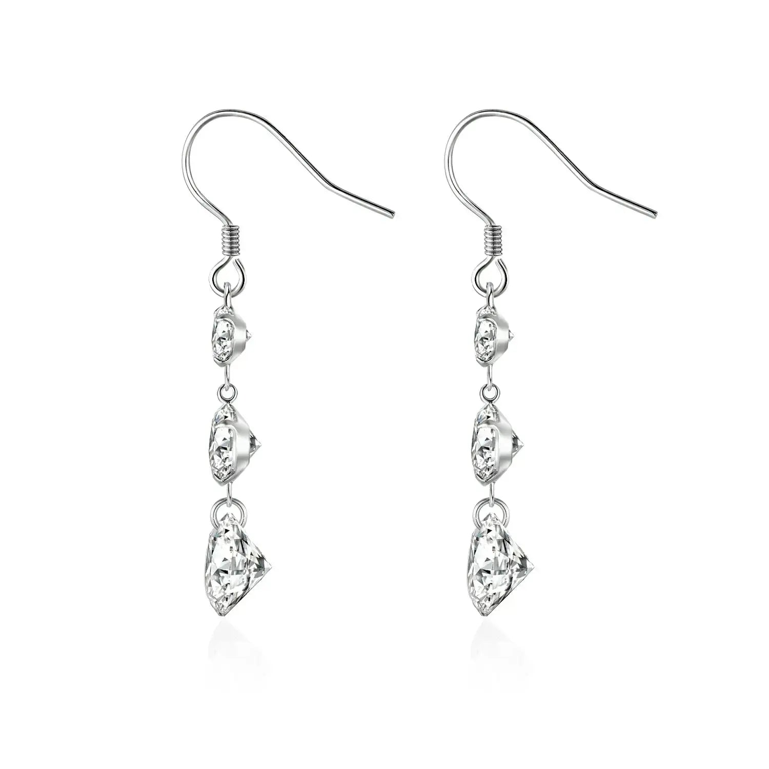 Moissanite Luxury And Fashionable Light Luxury Jewelry Silver Stud Earrings S925 Silver Plated Platinum NP Collection