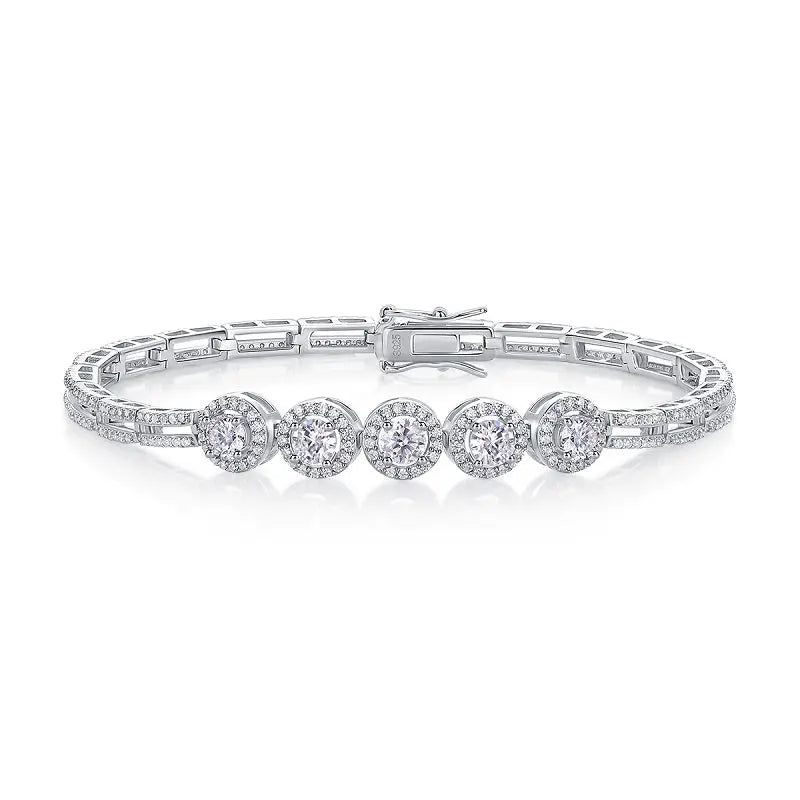 0.3-Carat Luxury Moissanite S925 Platinum-Plated Silver Bracelet – Light Luxury Trend Jewelry NP Collection