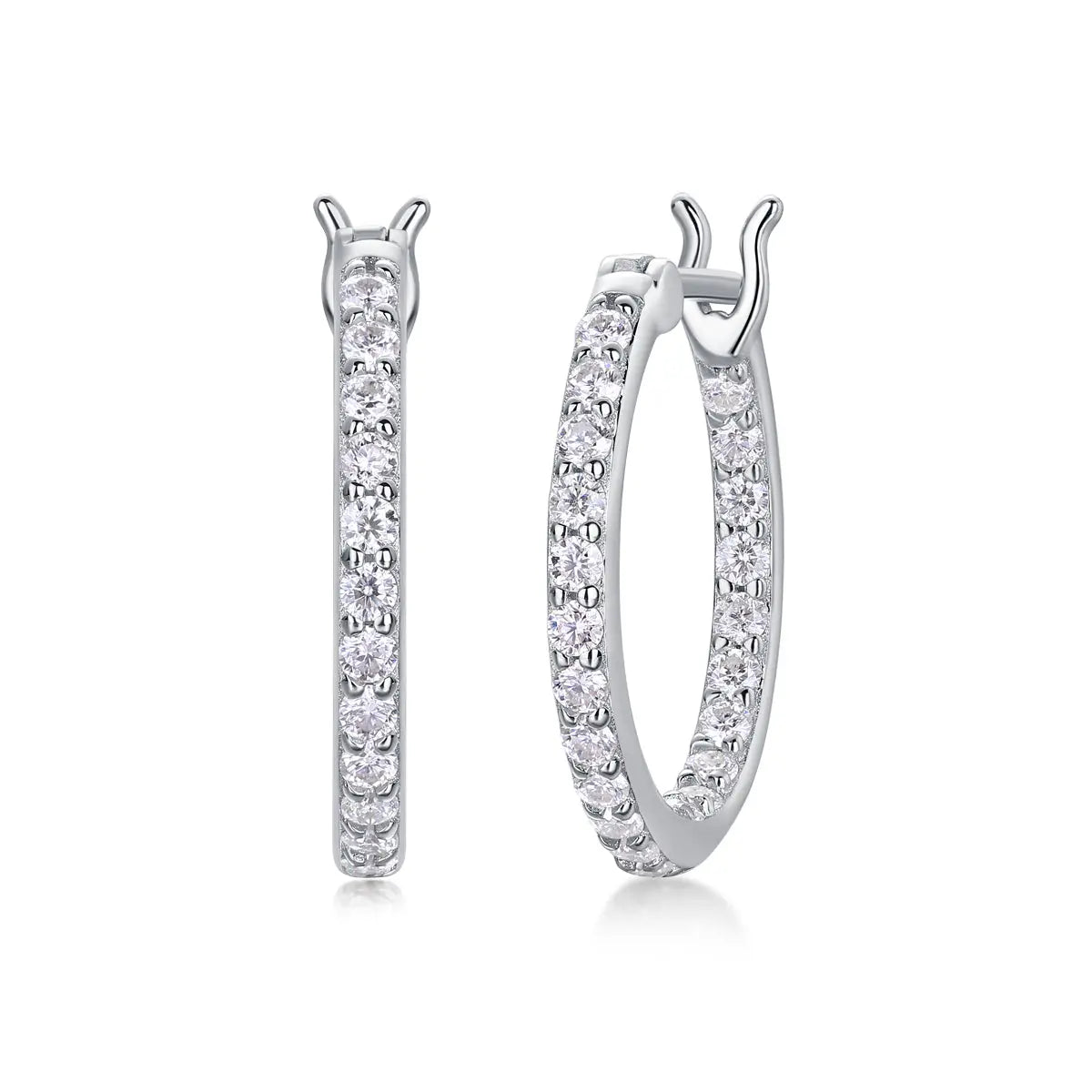Streamer Diamond with Moissanite Silver Earrings 
