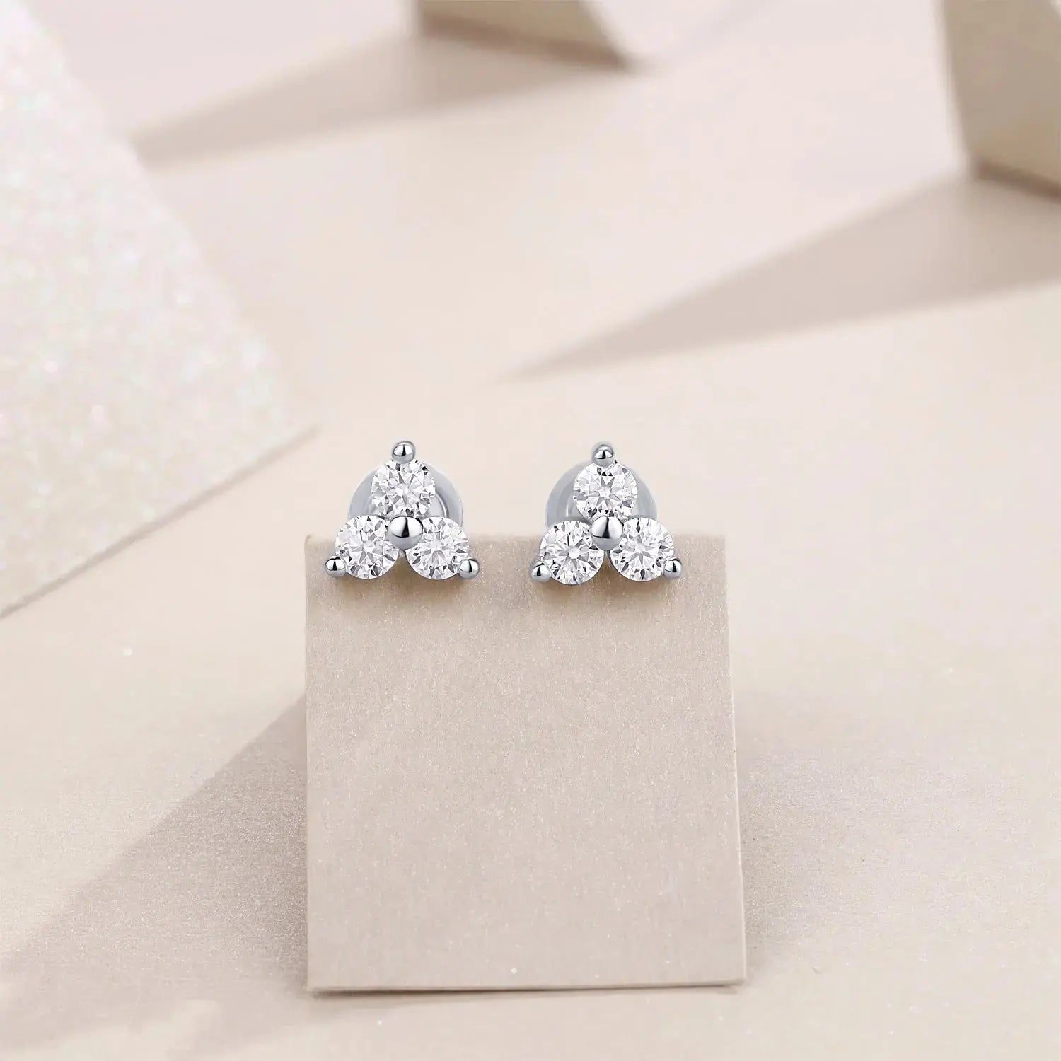 Moissanite Luxury & Fashionable Light Luxury Silver Stud Earrings – S925 Platinum Plated - N&P Colletion