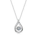 1Dynamic  Necklace Pendant with 1-Carat Moissanite S925 Sterling Silver and Platinum Plating 