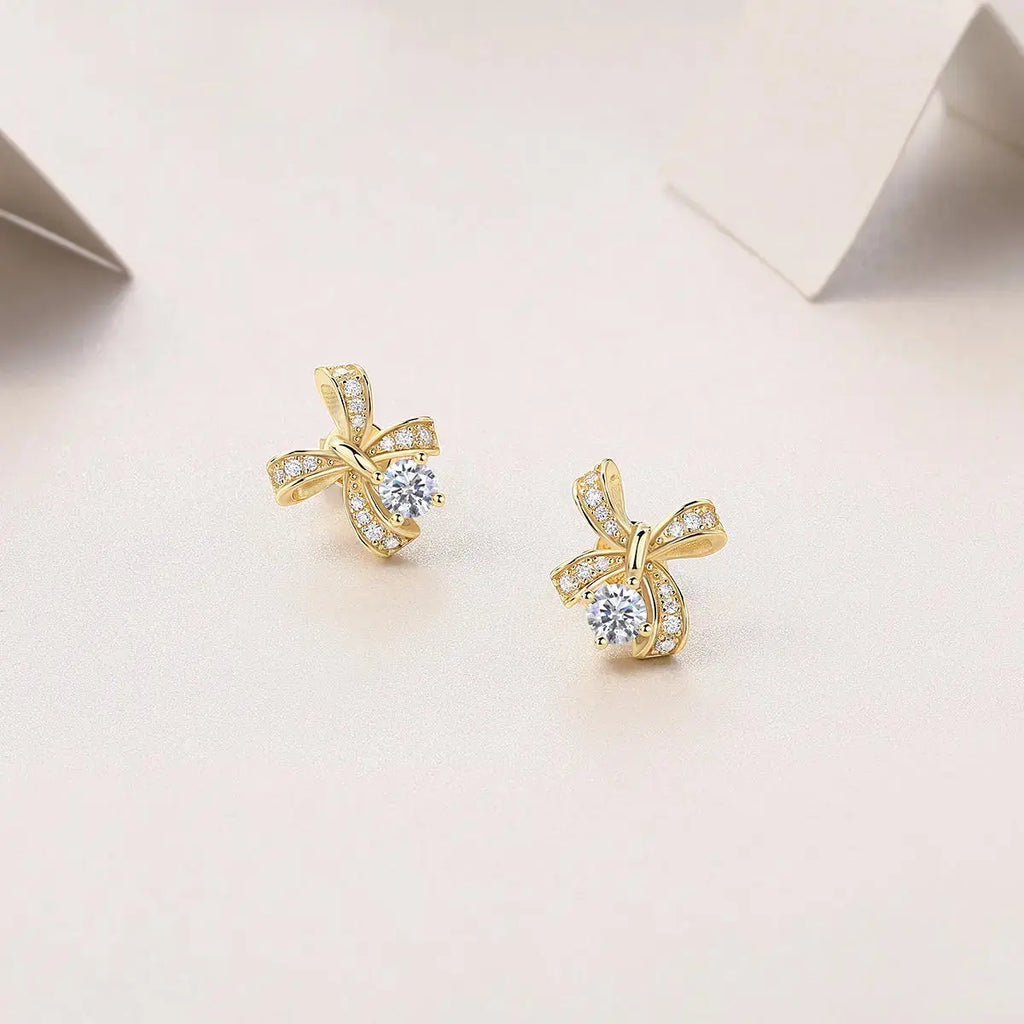 Moissanite Luxury And Fashionable Light Luxury Jewelry Silver Stud Earrings S925 Silver Plated Platinum NP Collection