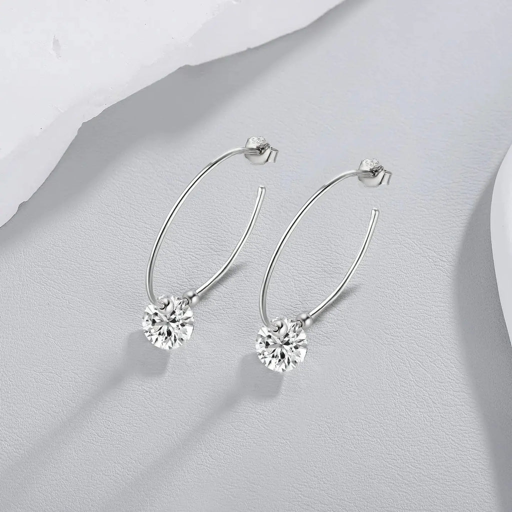 Moissanite Luxury And Fashionable Light Luxury Jewelry Silver Stud Earrings S925 Silver Plated Platinum NP Collection