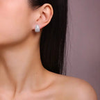 Moissanite Luxury And Fashionable Light Luxury Jewelry Silver Stud Earrings S925 Silver Plated Platinum NP Collection