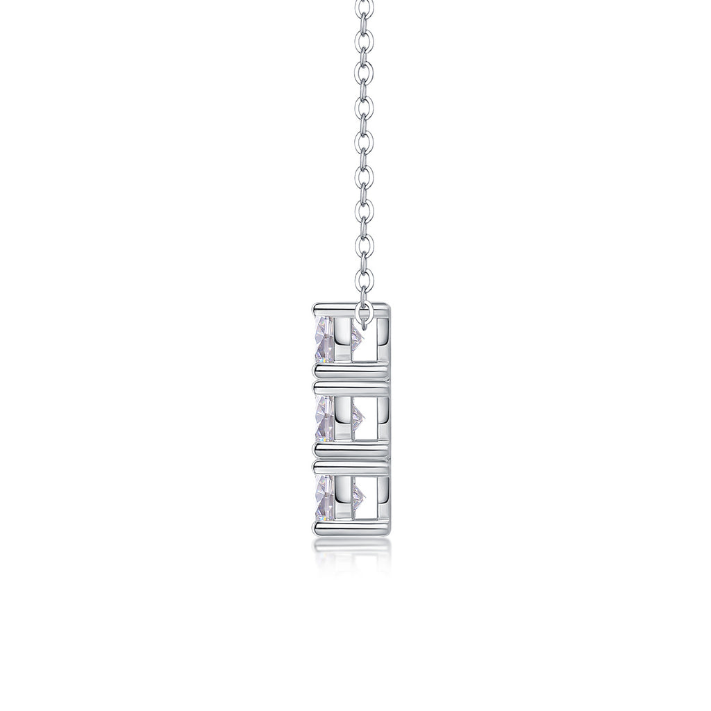 Grand Round - 0.5-carat And 0.3-carat Moissan Diamonds, S925 Sterling Silver And Platinum-plated Pendant