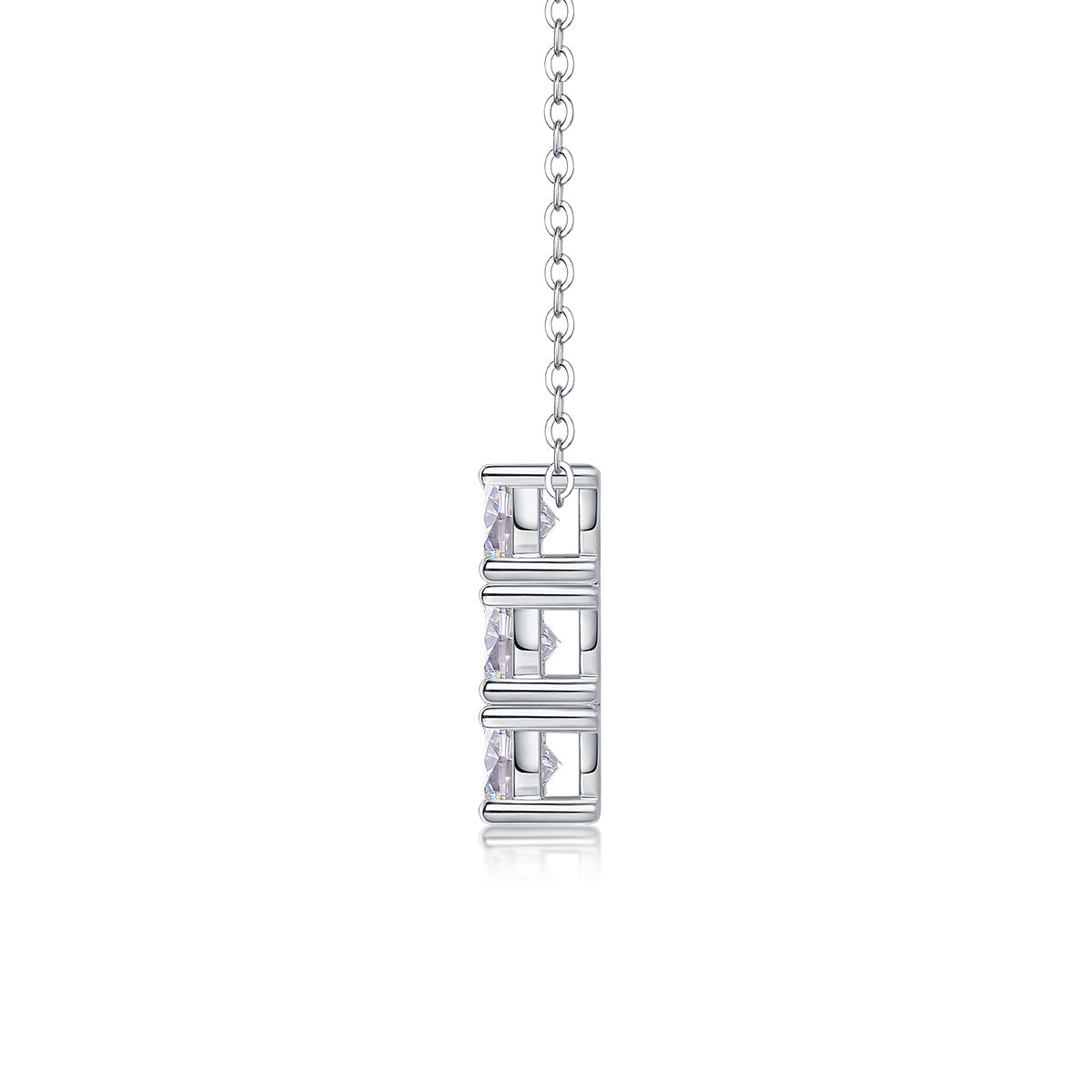 Grand Round - 0.5-carat And 0.3-carat Moissan Diamonds, S925 Sterling Silver And Platinum-plated Pendant