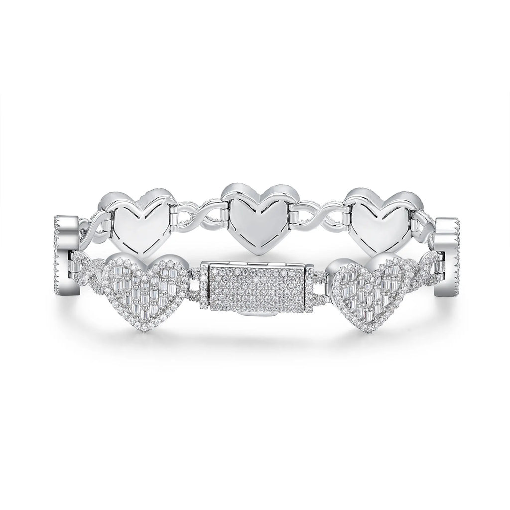 A Luxurious And Fashionable Minimalist Jewelry Bracelet Featuring Top-quality Moissanite, Made Of S925 Silver Electroplated With Platinum. - N&P Colletion
