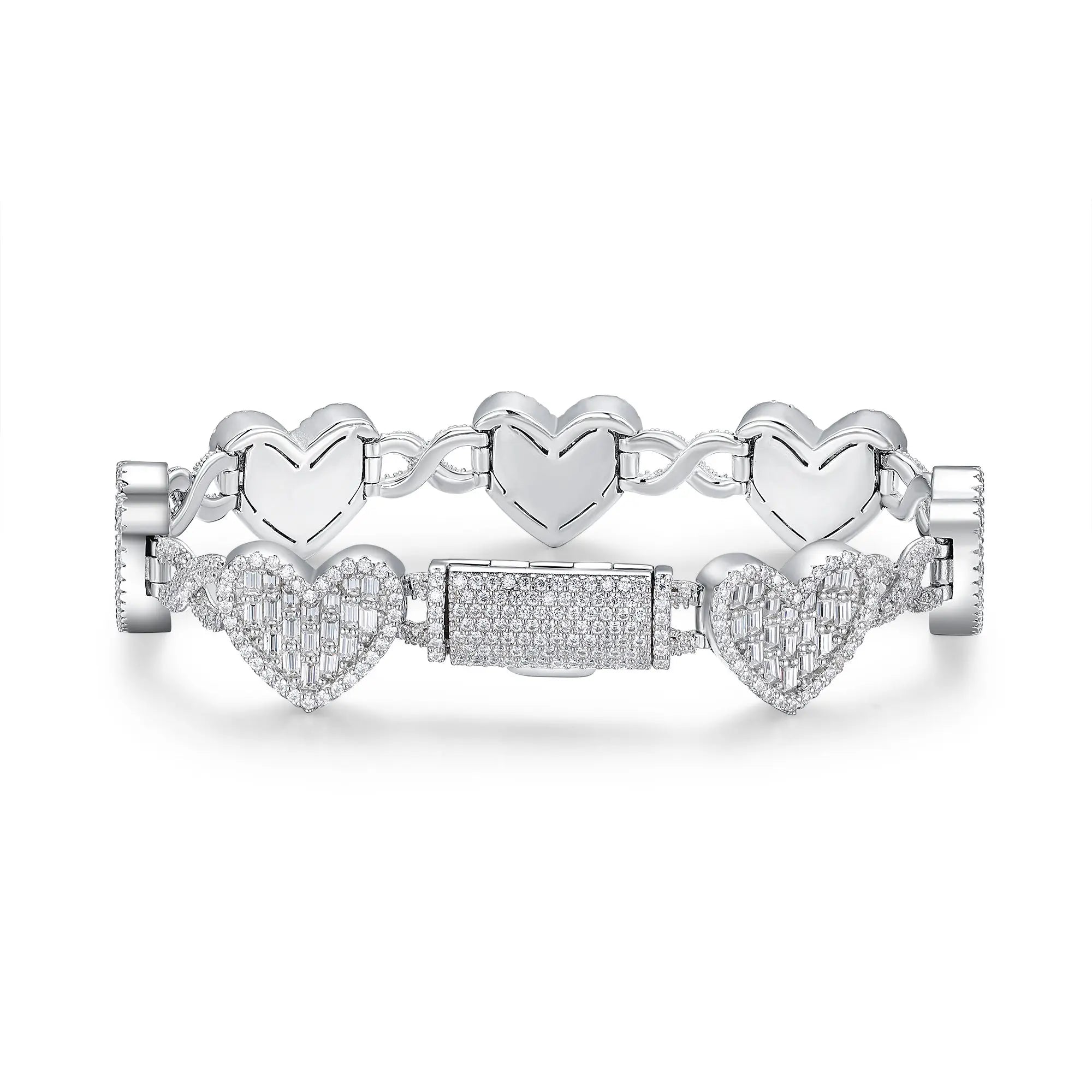 A Luxurious And Fashionable Minimalist Jewelry Bracelet Featuring Top-quality Moissanite, Made Of S925 Silver Electroplated With Platinum. - N&P Colletion