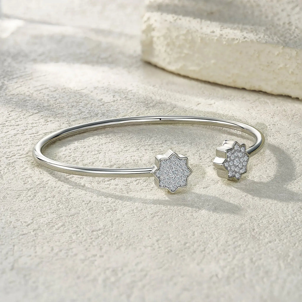 Luxury Minimalist Moissanite Bracelet in Platinum-Plated S925 Silver - N&P Colletion