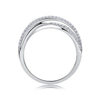 1Brilliant Interweaving Moissanite S925 Sterling Silver and Platinum-Plated Diamond Ring