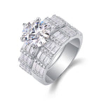 Vanilla - 3-carat Moissanite S925 Sterling Silver And Platinum-plated Diamond Ring