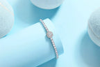 Set With Top-quality Moissanite, This Luxurious And Fashionable Light Luxury Jewelry Silver Bracelet Is Made Of S925 Silver Electroplated With Platinum NP Collection