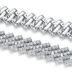 Set With Top-quality Moissanite, This Luxurious And Fashionable Light Luxury Jewelry Silver Bracelet Is Made Of S925 Silver Electroplated With Platinum NP Collection