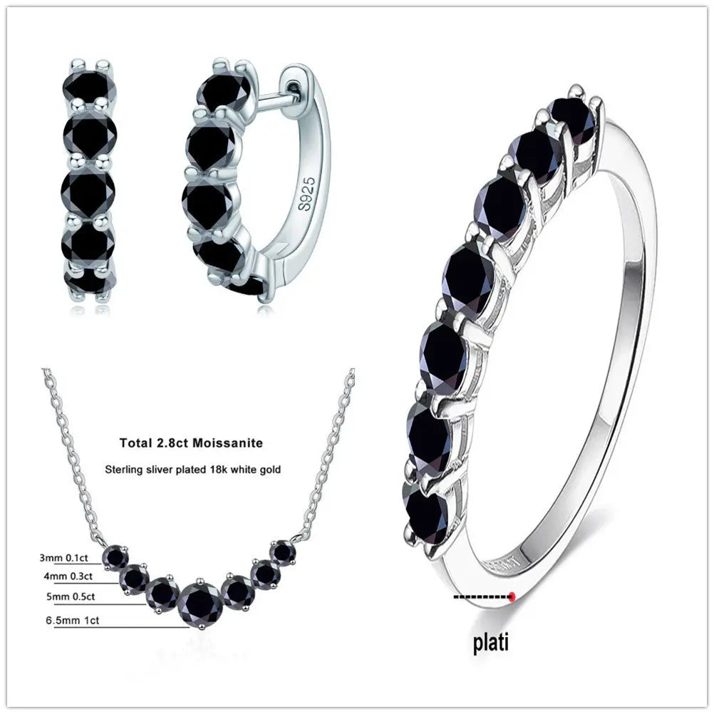 4.5 Carat Moissanite Sterling Silver Jewelry Set – Elegant Gemstone Suit NP Collection