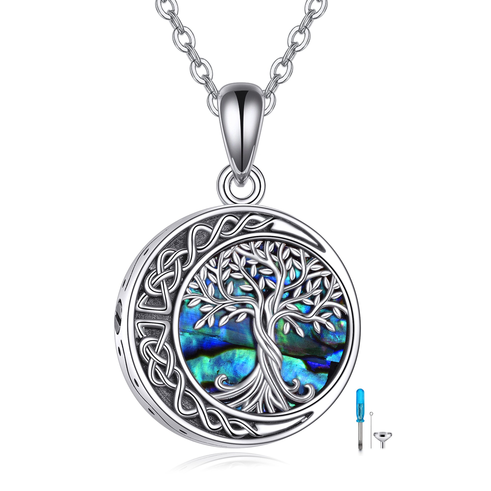 Tree of Life Urn Necklaces for Ashes Sterling Silver