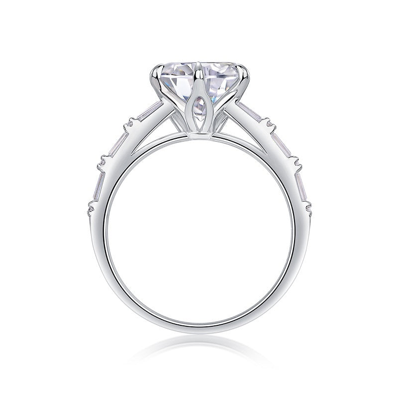 Vanilla - 3-carat Moissanite S925 Sterling Silver And Platinum-plated Diamond Ring