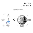 925 Sterling Silver Moonstone Drop Leverback Earrings – Elegant Gemstone Jewelry NP Collection
