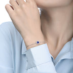 S925 Silver Inlaid Sapphire Bracelet