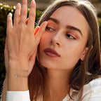 Dainty Gold Bracelets For Women, 14K Gold Filled Adjustable Layered Bracelet Cute Oval Chain  Bar Gold Bracelet