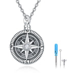 Urn Necklaces Compass 925 Sterling Sliver Keepsake Urns Pendant