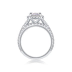 Simple And Elegant -  Moissanite S925, Silver And Platinum-plated Diamond Wedding Ring. The Ring Can Be Inspected With A Diamond Pen NP Collection
