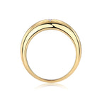 1Eight-Prong Radiance Ring with Moissanite S925 Sterling Silver and Gold-Plated Diamond