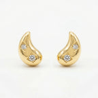 925 Sterling Silver Elegant Tear-Drop Studs Featuring Star-Set Sparkling CZs