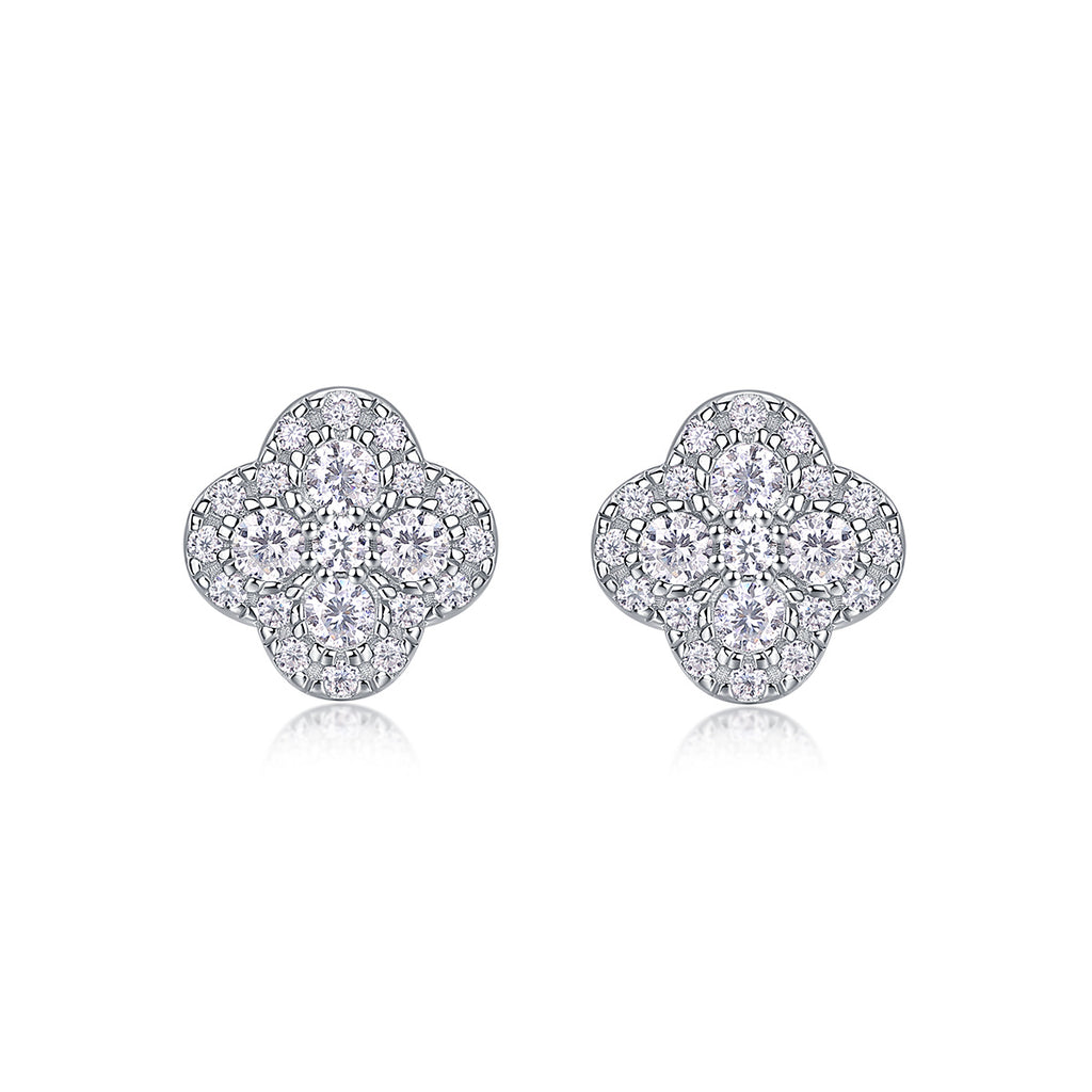 Ningxiang - Moissanite S925 Sterling Silver And Platinum-plated Stud Earrings