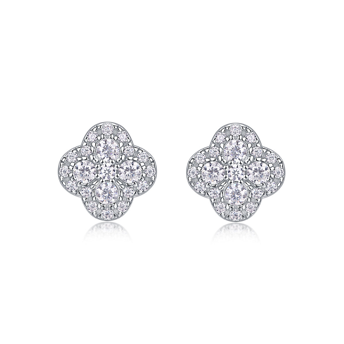 Ningxiang - Moissanite S925 Sterling Silver And Platinum-plated Stud Earrings