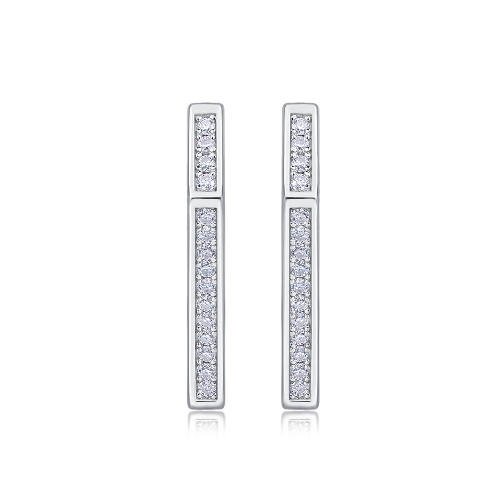 Diamond Jewelry With Moissanite S925 Sterling Silver And Platinum-plated Stud Earrings