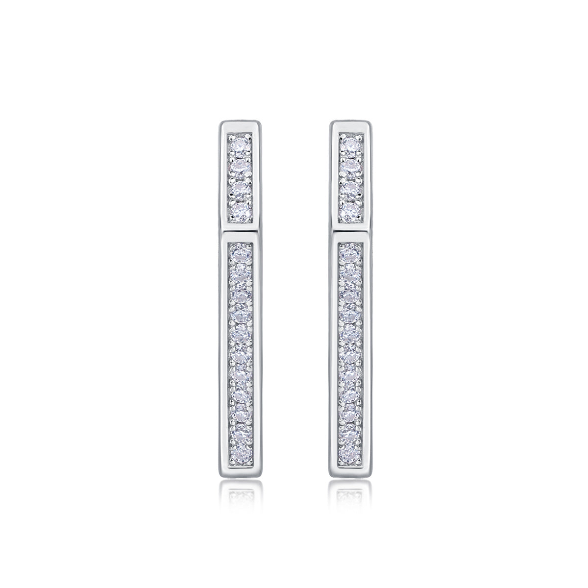 Diamond Jewelry With Moissanite S925 Sterling Silver And Platinum-plated Stud Earrings