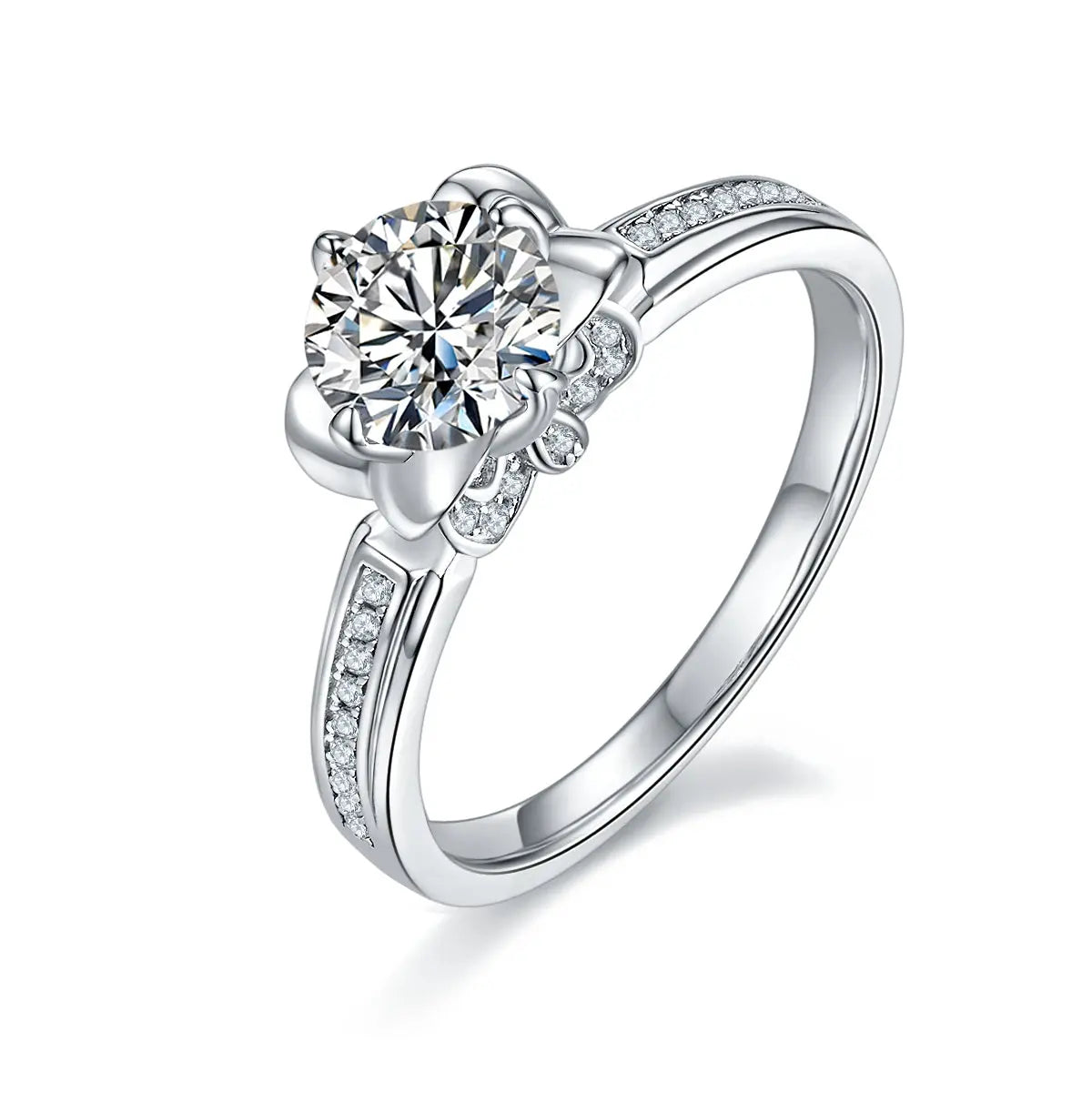 1-Carat Luxury Moissanite S925 Platinum-Plated Silver Ring – Light Luxury Jewelry NP Collection