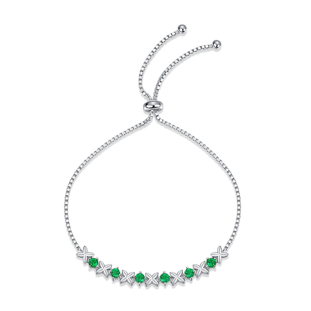 925 Silver Bracelet With Emerald