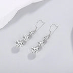 Moissanite Luxury And Fashionable Light Luxury Jewelry Silver Stud Earrings S925 Silver Plated Platinum NP Collection