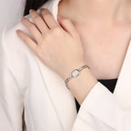 S925 Sterling Silver Moissanite Geometric Bracelet