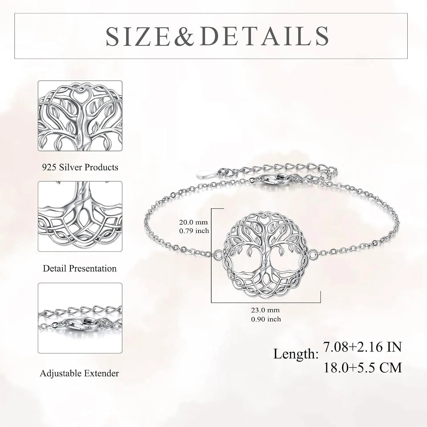 925 Sterling Silver Tree Bracelet 