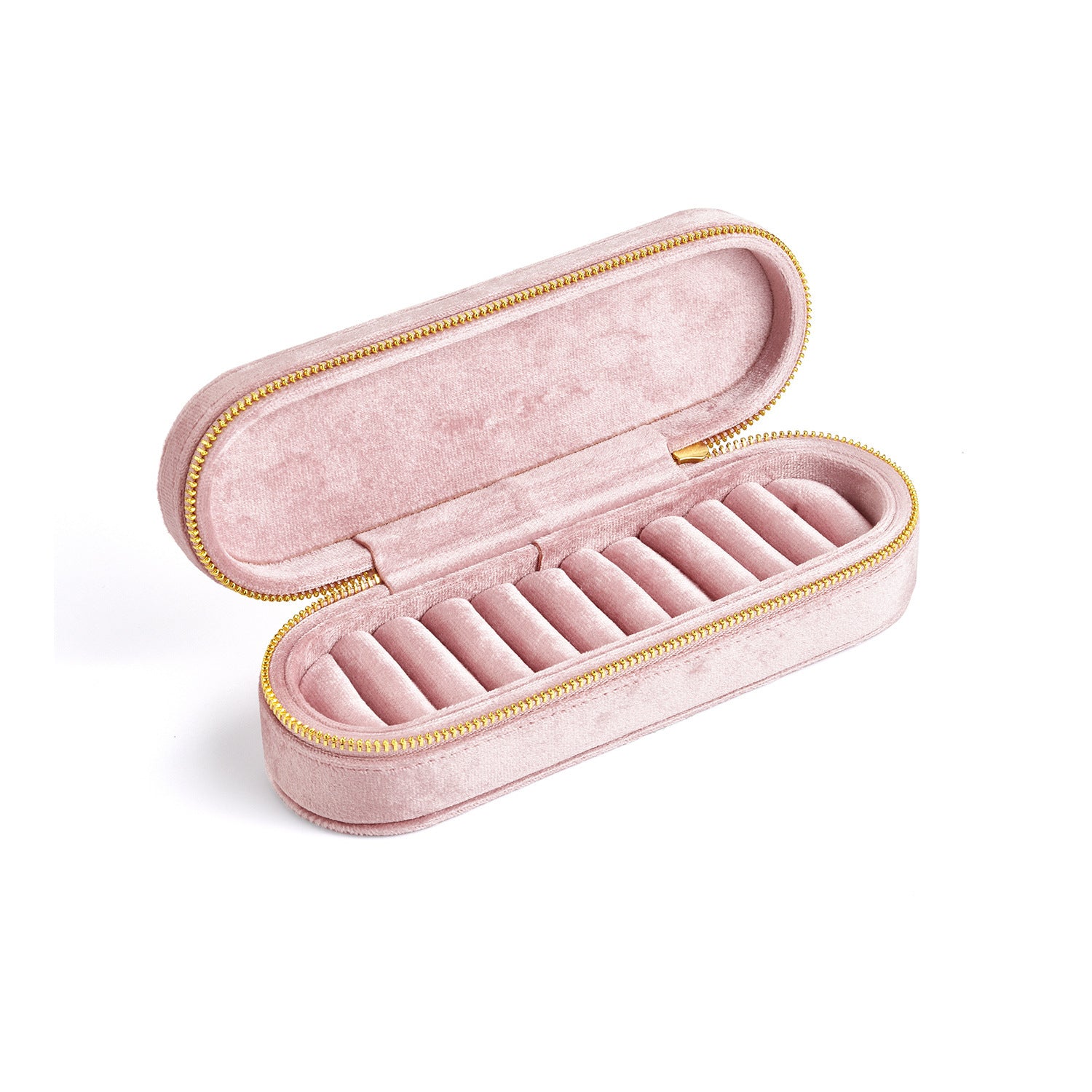 Exquisite Compact Mini Simple Style Portable Zipper Jewelry Box