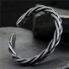 Vintage Woven Hemp Rope Bracelet in Sterling Silver S925