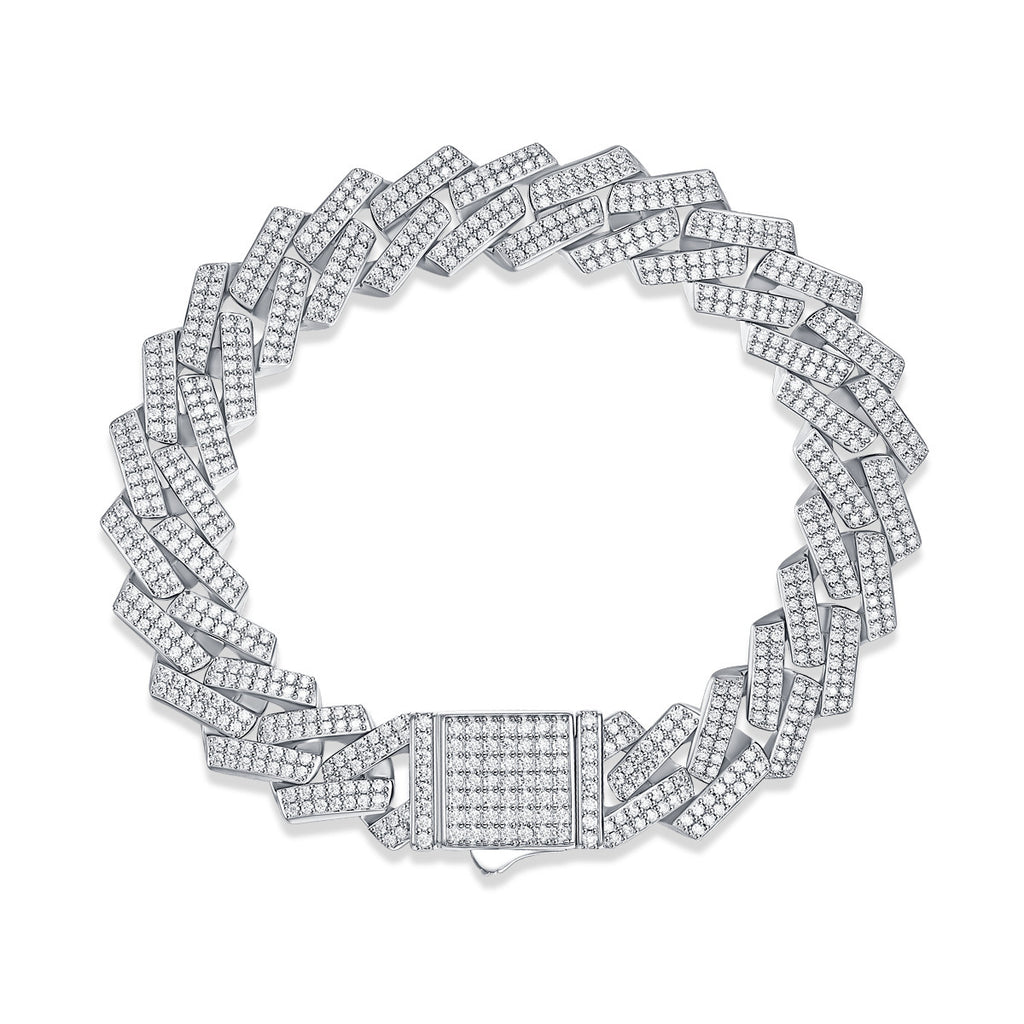 Moissanite Fashion S925 Silver Keel Bracelet