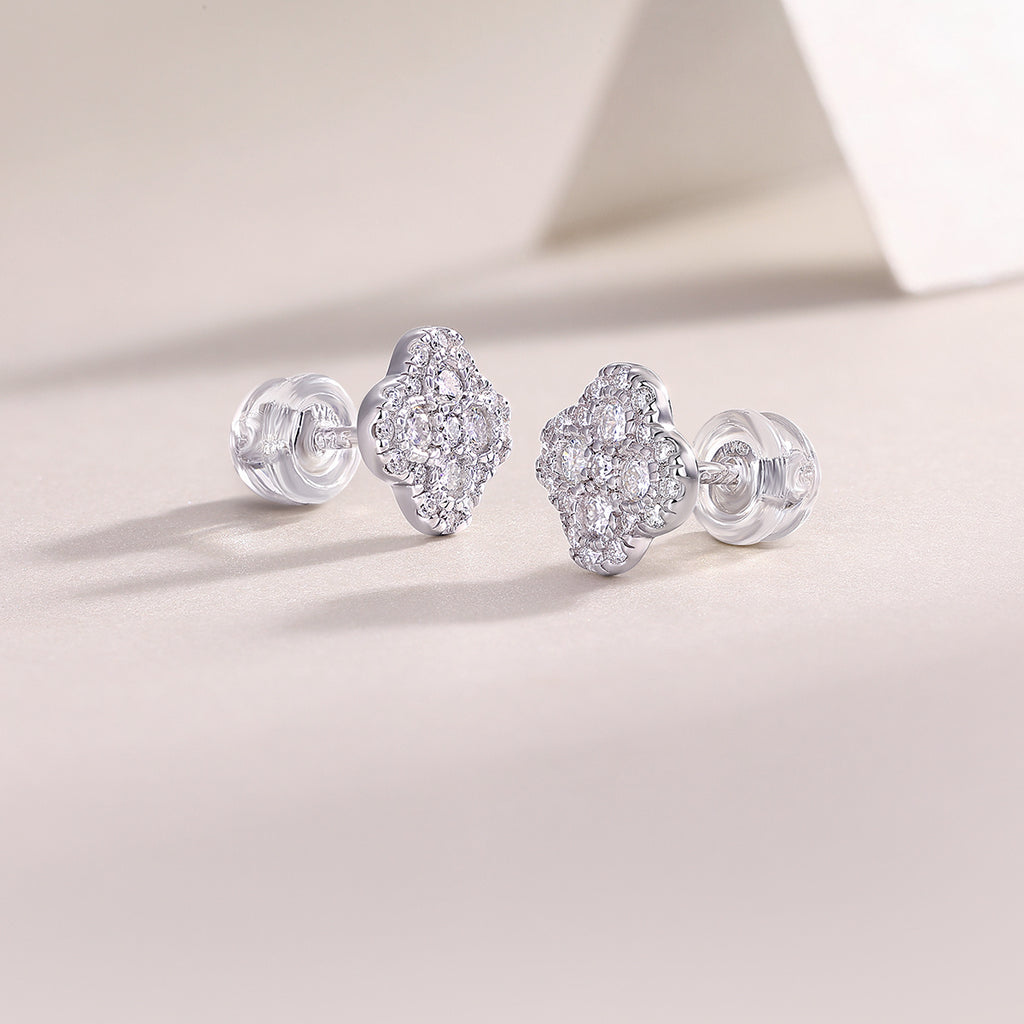 Ningxiang - Moissanite S925 Sterling Silver And Platinum-plated Stud Earrings