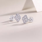 Ningxiang - Moissanite S925 Sterling Silver And Platinum-plated Stud Earrings