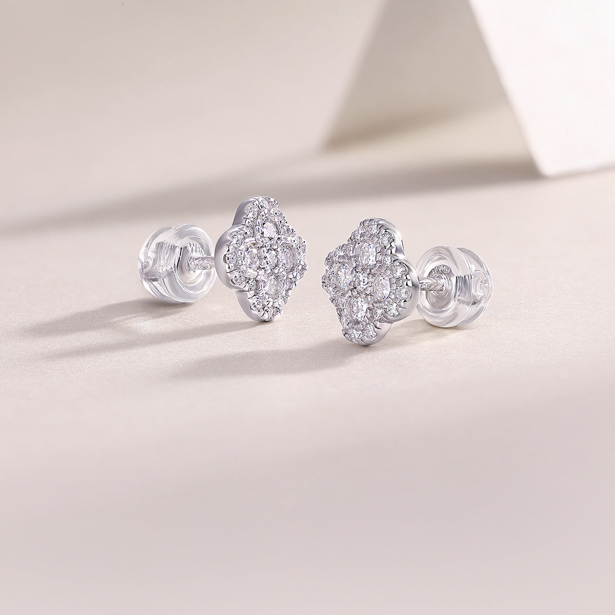 Ningxiang - Moissanite S925 Sterling Silver And Platinum-plated Stud Earrings