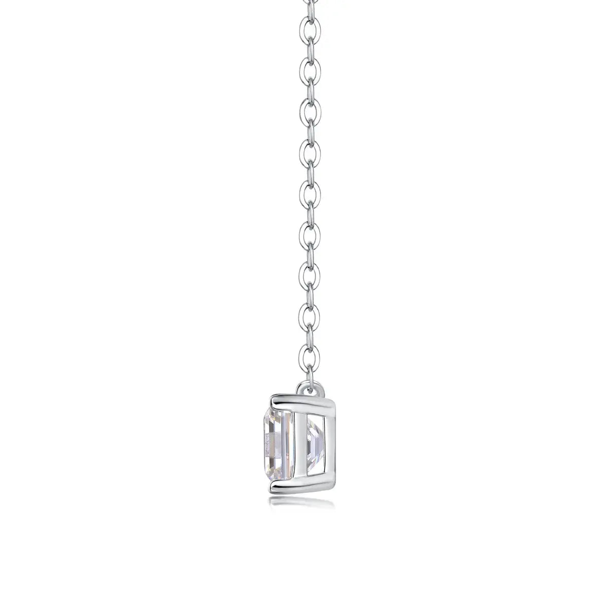 1Eternal - A Fashionable And Luxurious Diamond Jewelry Pendant Set With Square Moissanite S925 Sterling Silver NP Collection